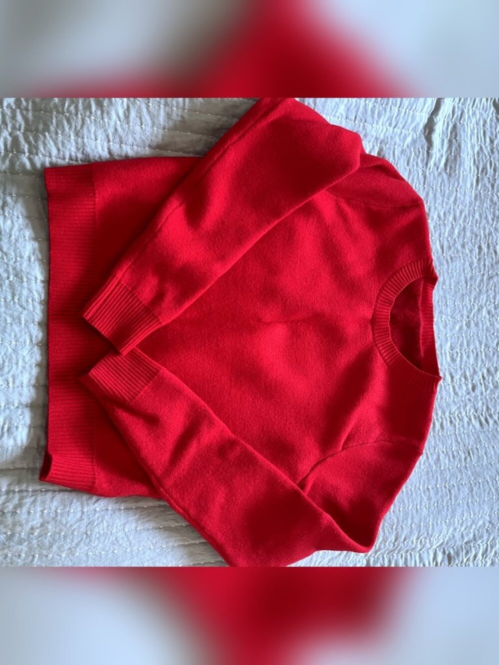 SHEIN Red Fuzzy Knit Sweater S NWT